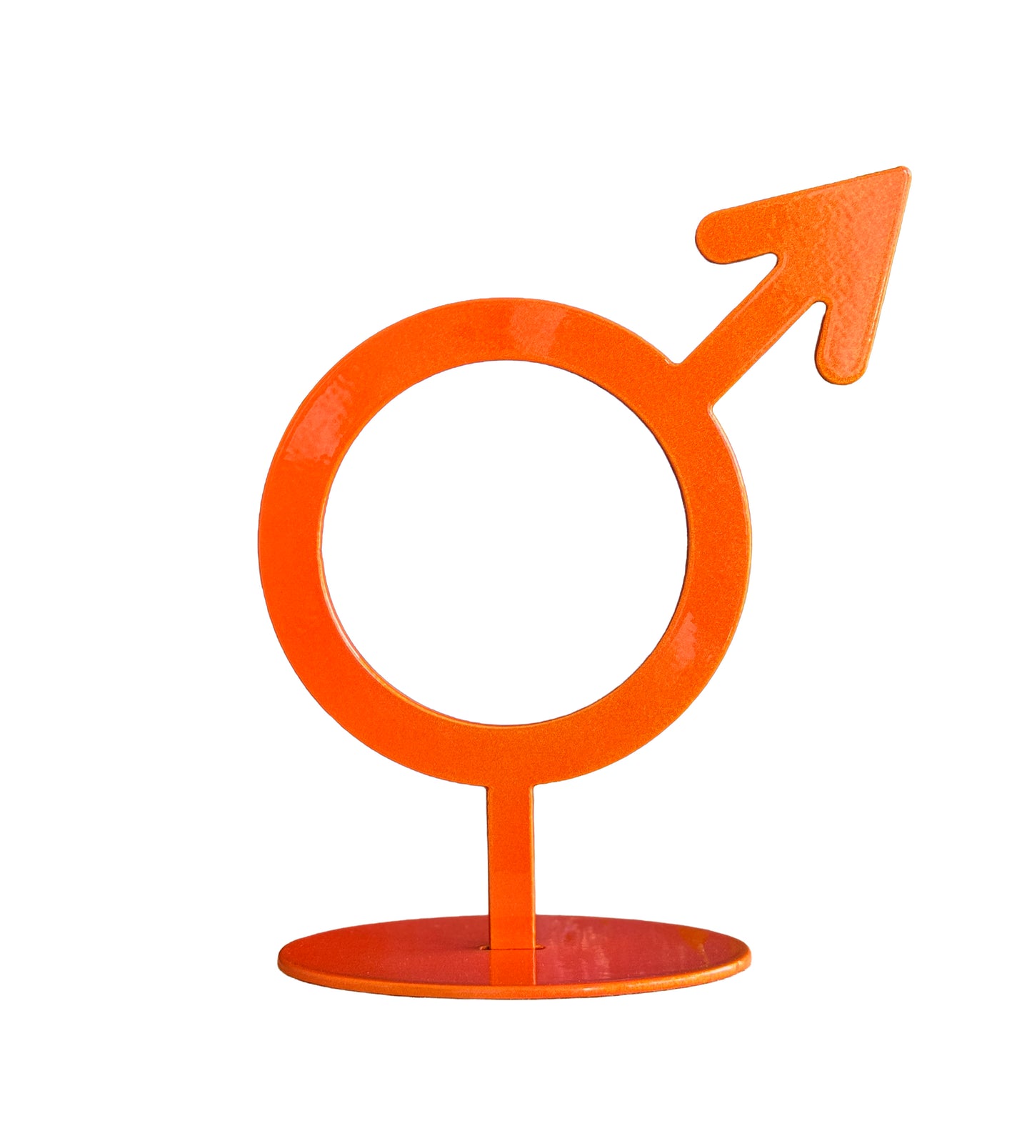 Handmade Metal Mars Symbol Statue – Celestial Sculpture of Strength & Action