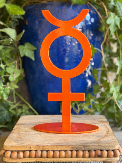 Mercury, orange on stand