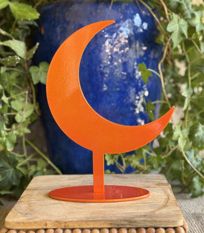 Handmade Metal Moon Symbol Statue – Celestial Sculpture of Intuition & Reflection