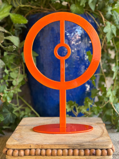 Handmade Metal Sun Symbol Statue – Celestial Sculpture of Vitality & Illumination