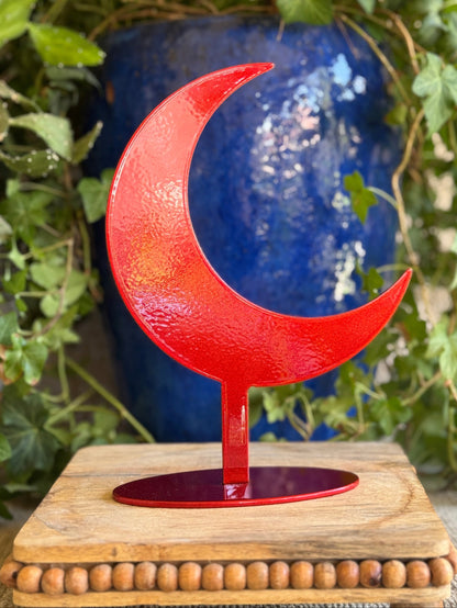 Handmade Metal Moon Symbol Statue – Celestial Sculpture of Intuition & Reflection