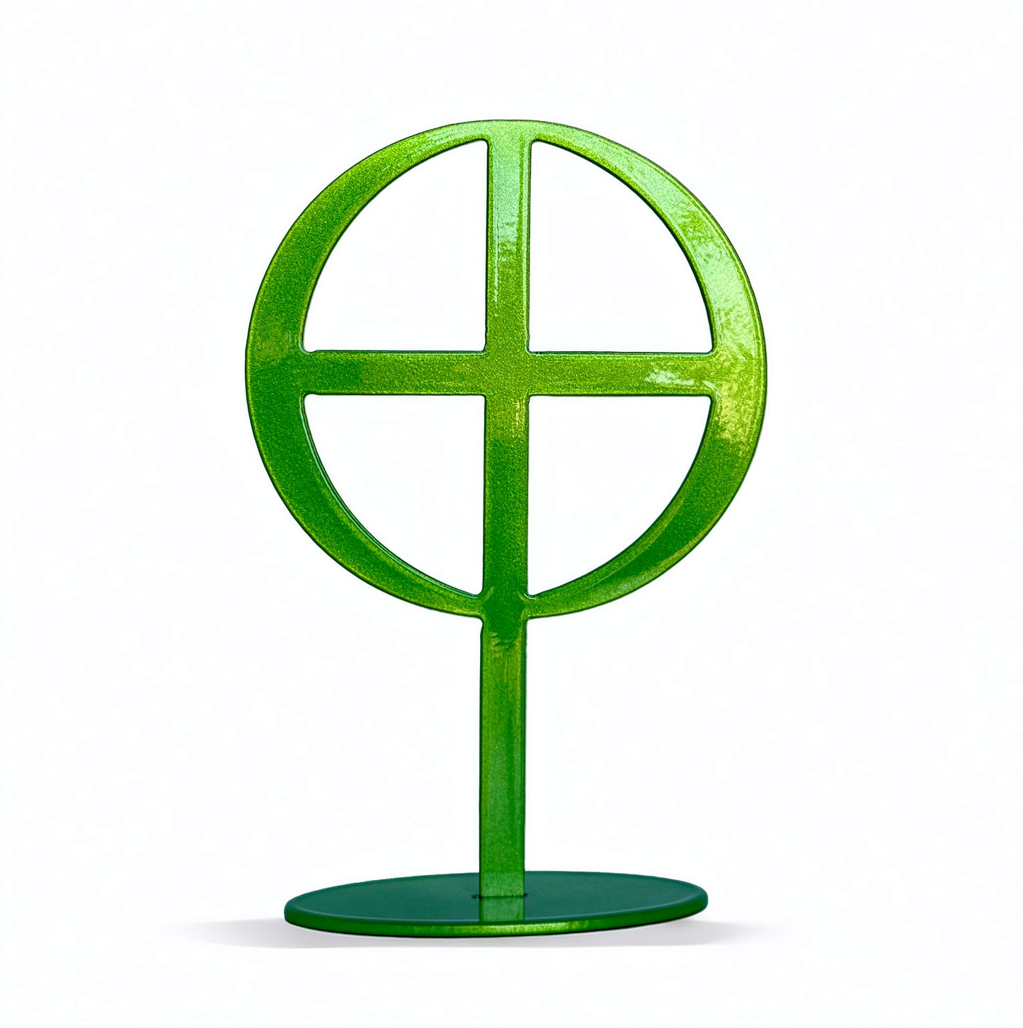 Handmade Metal Earth Symbol Statue – Planet Sculpture for Balance & Grounding