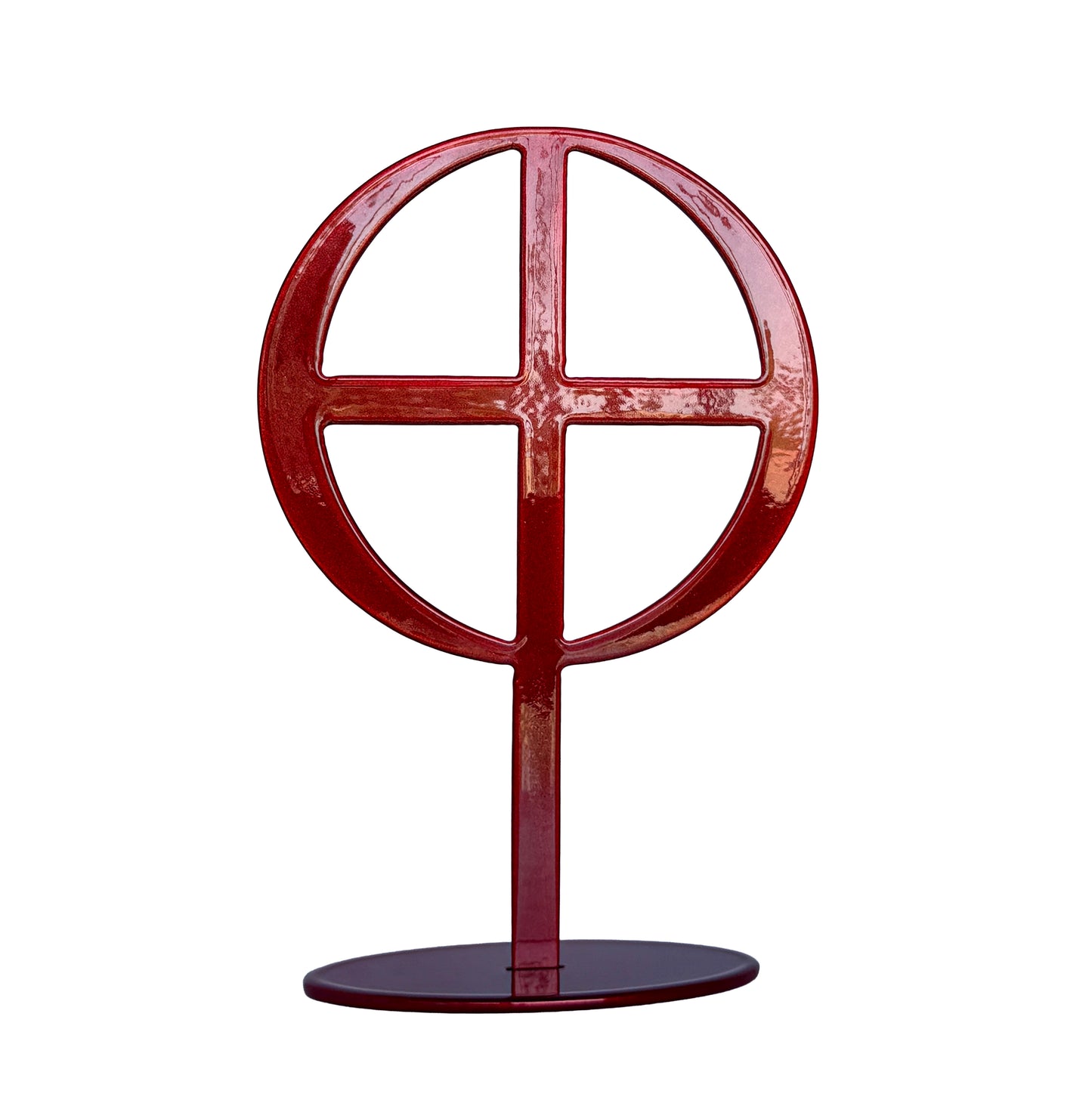 Handmade Metal Earth Symbol Statue – Planet Sculpture for Balance & Grounding