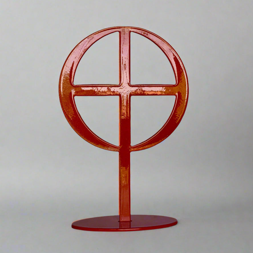 Handmade Metal Earth Symbol Statue – Planet Sculpture for Balance & Grounding