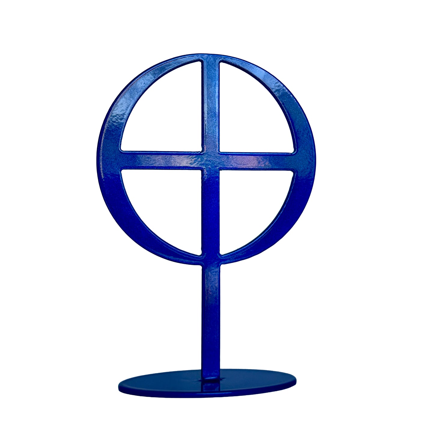 Handmade Metal Earth Symbol Statue – Planet Sculpture for Balance & Grounding