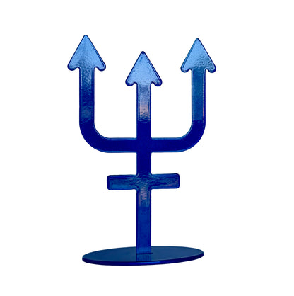 Handmade Metal Neptune Symbol Statue – Celestial Sculpture of Dreams & Intuition