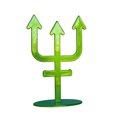 Handmade Metal Neptune Symbol Statue – Celestial Sculpture of Dreams & Intuition