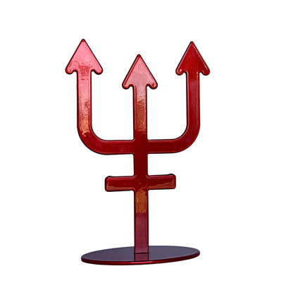 Handmade Metal Neptune Symbol Statue – Celestial Sculpture of Dreams & Intuition