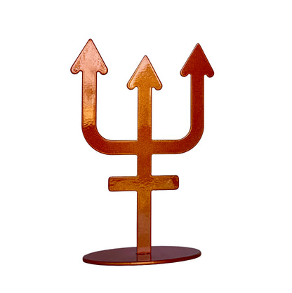 Handmade Metal Neptune Symbol Statue – Celestial Sculpture of Dreams & Intuition