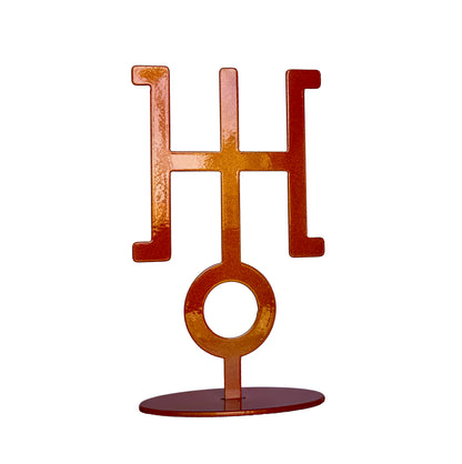 Handmade Metal Uranus Symbol Statue – Celestial Sculpture of Change & Innovation