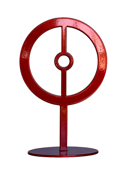 Sun, red with white background