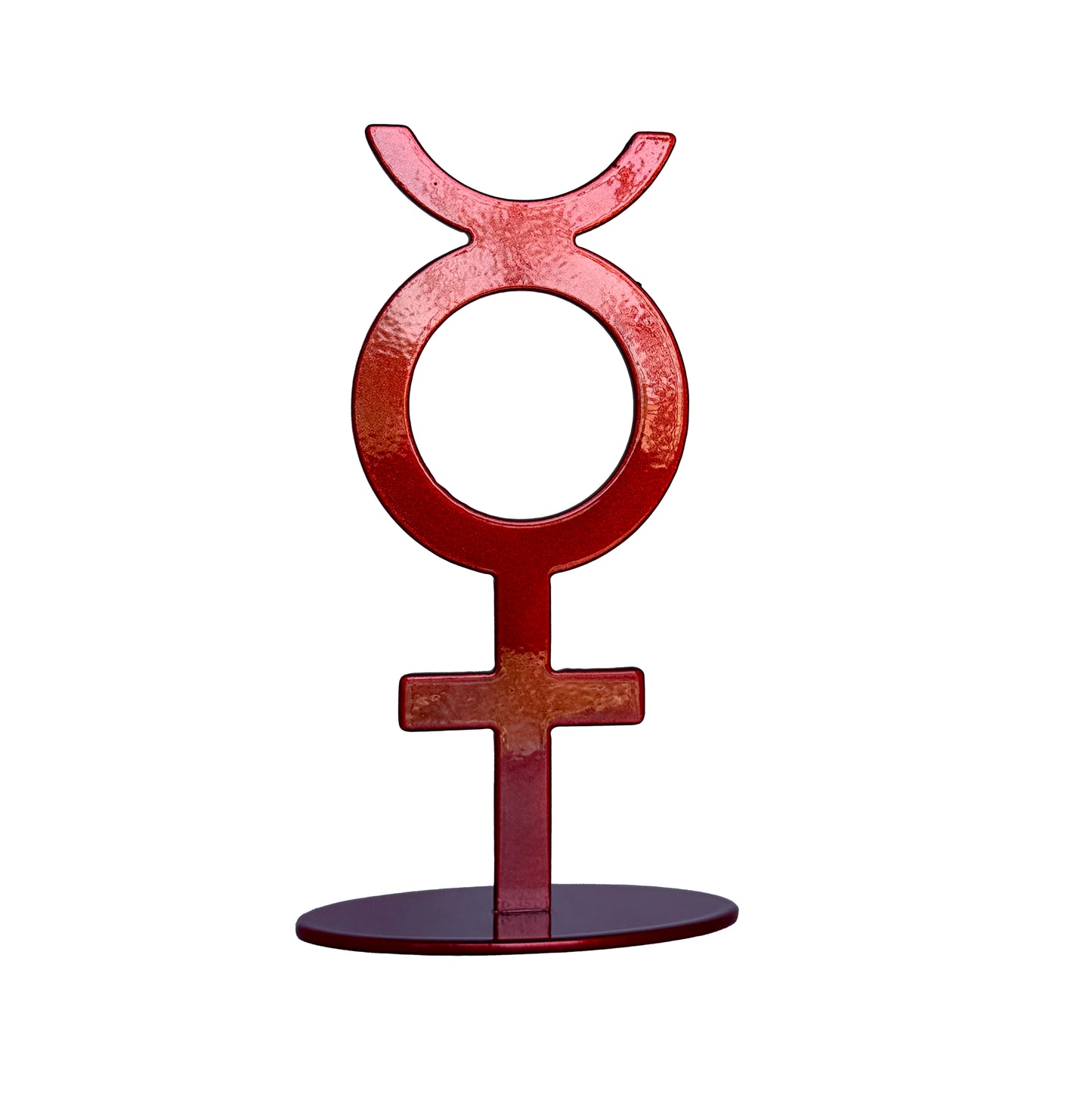 Handmade Metal Mercury Symbol Statue – Celestial Sculpture of Communication & Insight