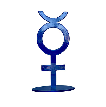 Handmade Metal Mercury Symbol Statue – Celestial Sculpture of Communication & Insight