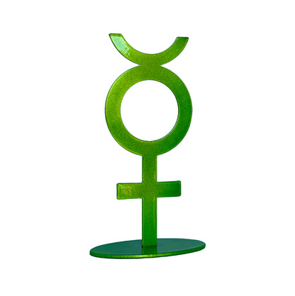 Handmade Metal Mercury Symbol Statue – Celestial Sculpture of Communication & Insight