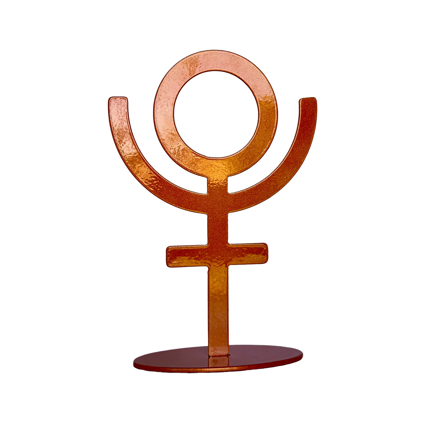 Handmade Metal Pluto Symbol Statue – Celestial Sculpture of Transformation & Rebirth