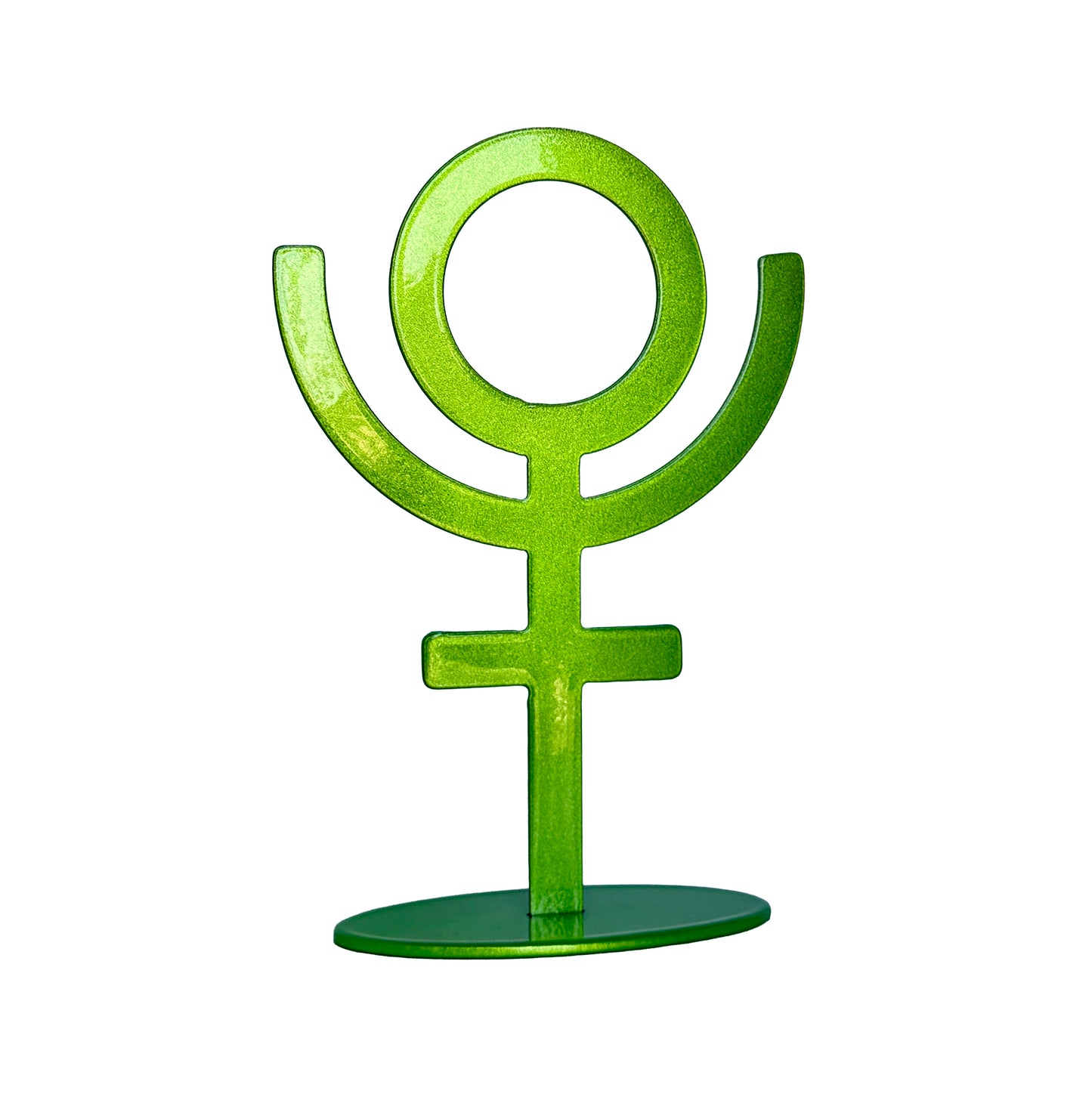 Handmade Metal Pluto Symbol Statue – Celestial Sculpture of Transformation & Rebirth