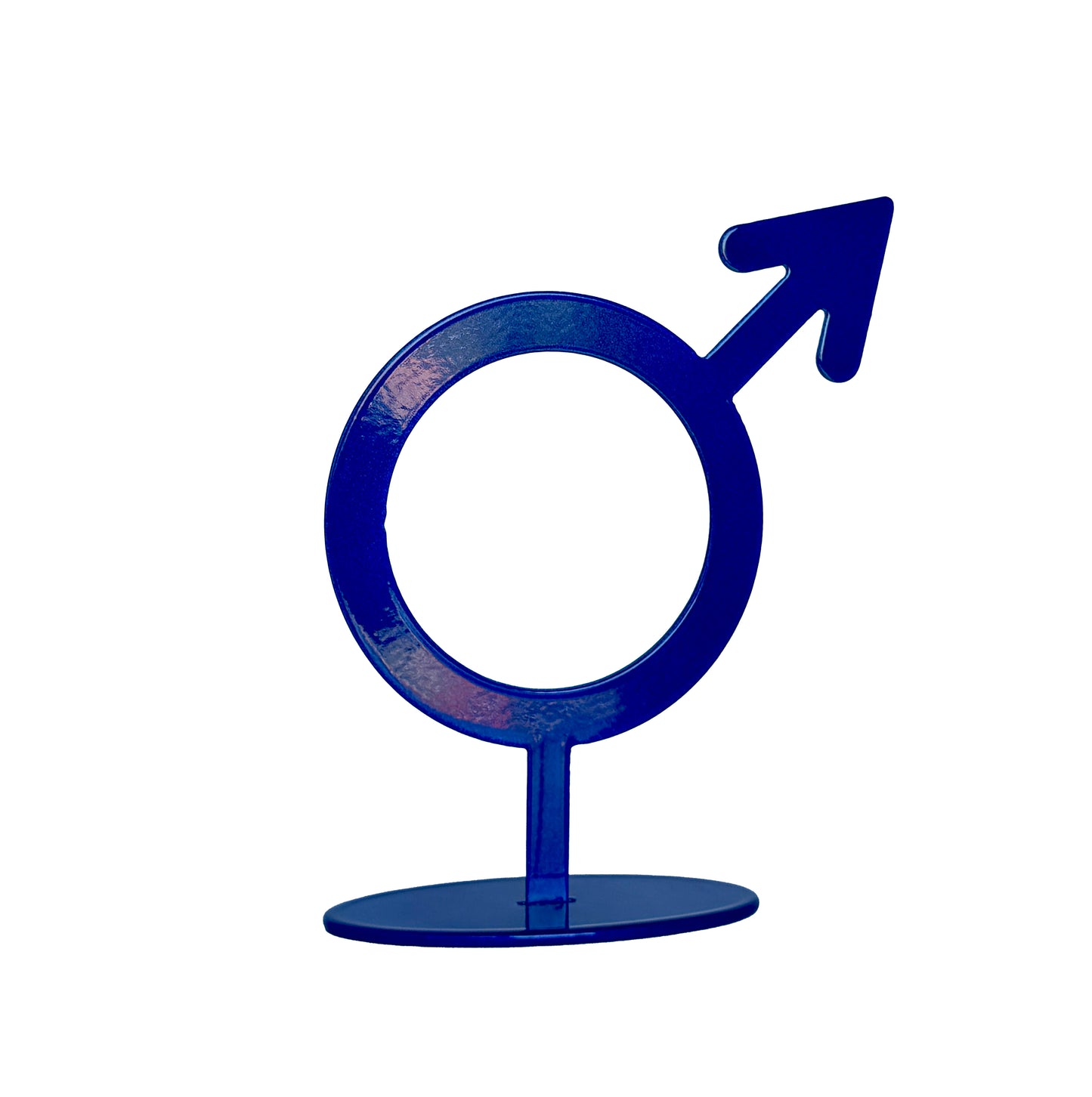 Handmade Metal Mars Symbol Statue – Celestial Sculpture of Strength & Action