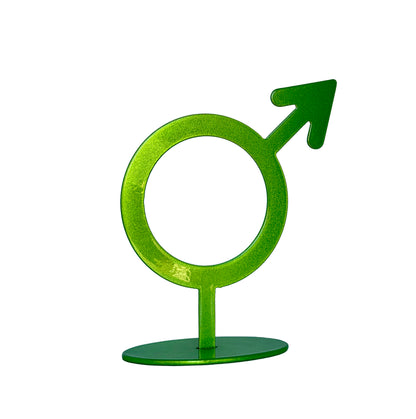 Handmade Metal Mars Symbol Statue – Celestial Sculpture of Strength & Action