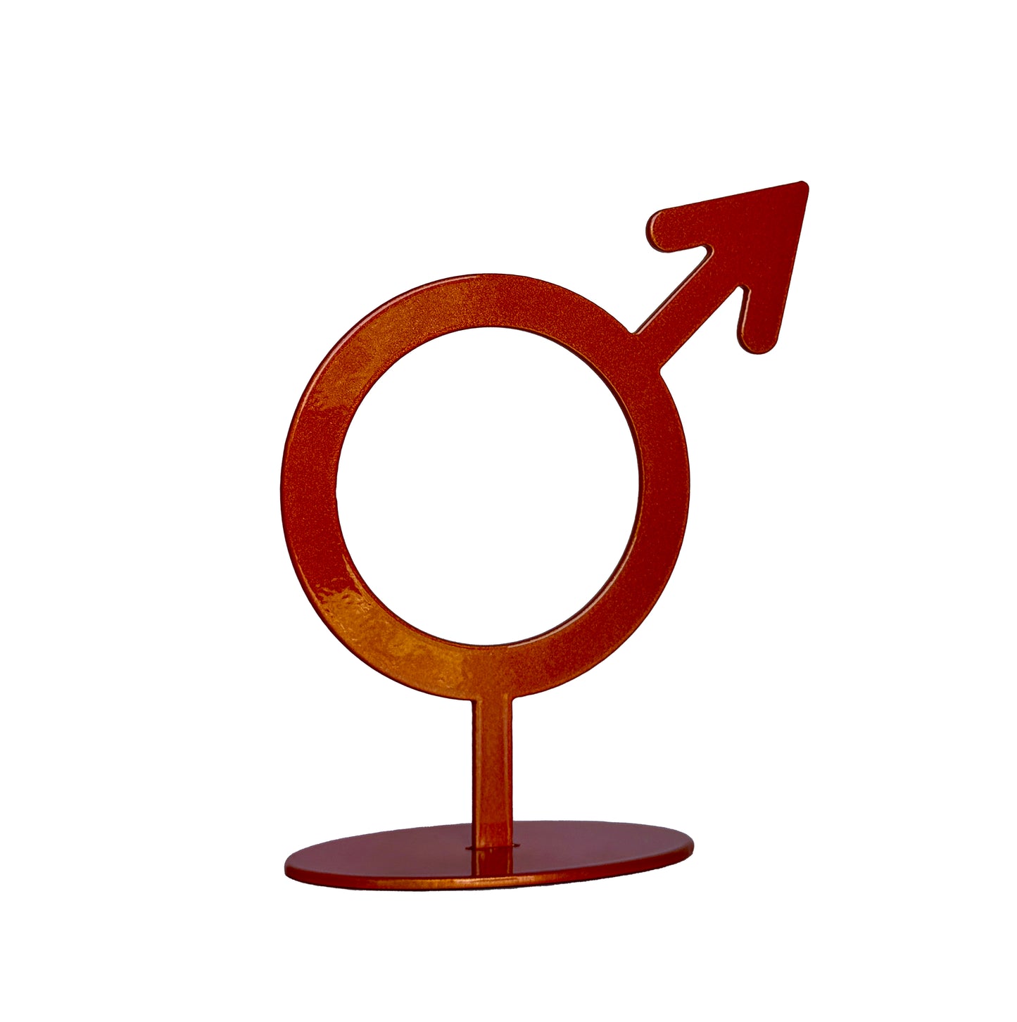 Handmade Metal Mars Symbol Statue – Celestial Sculpture of Strength & Action