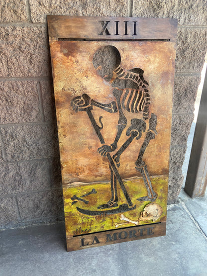 Handmade Metal Tarot Wall Art – “The Death” Card Symbol of Transformation