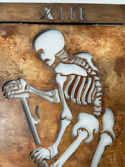 Handmade Metal Tarot Wall Art – “The Death” Card Symbol of Transformation