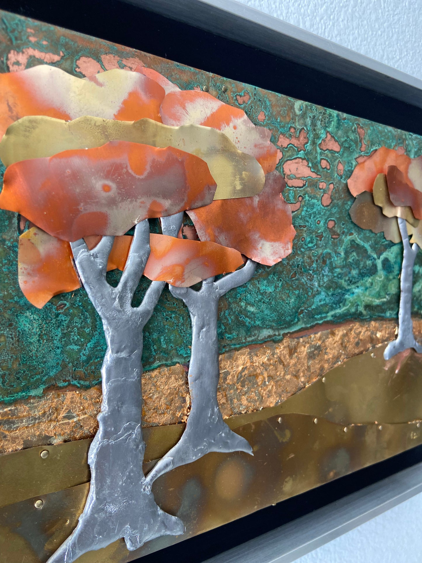 Eternal Autumn – Handcrafted Mixed Metal Landscape Wall Art