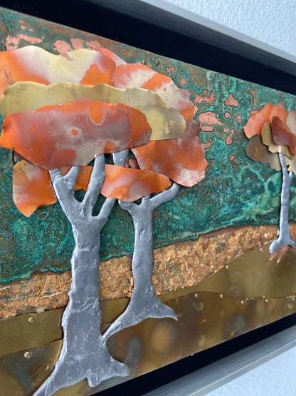 Eternal Autumn – Handcrafted Mixed Metal Landscape Wall Art