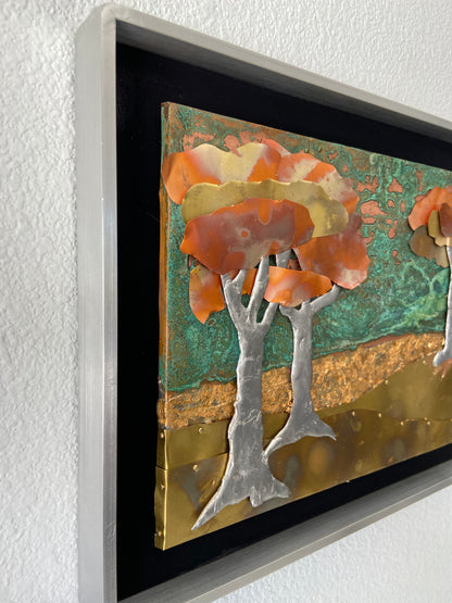 Eternal Autumn – Handcrafted Mixed Metal Landscape Wall Art