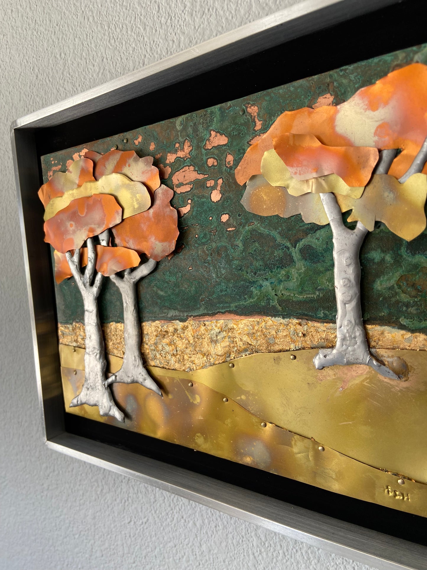 Eternal Autumn – Handcrafted Mixed Metal Landscape Wall Art