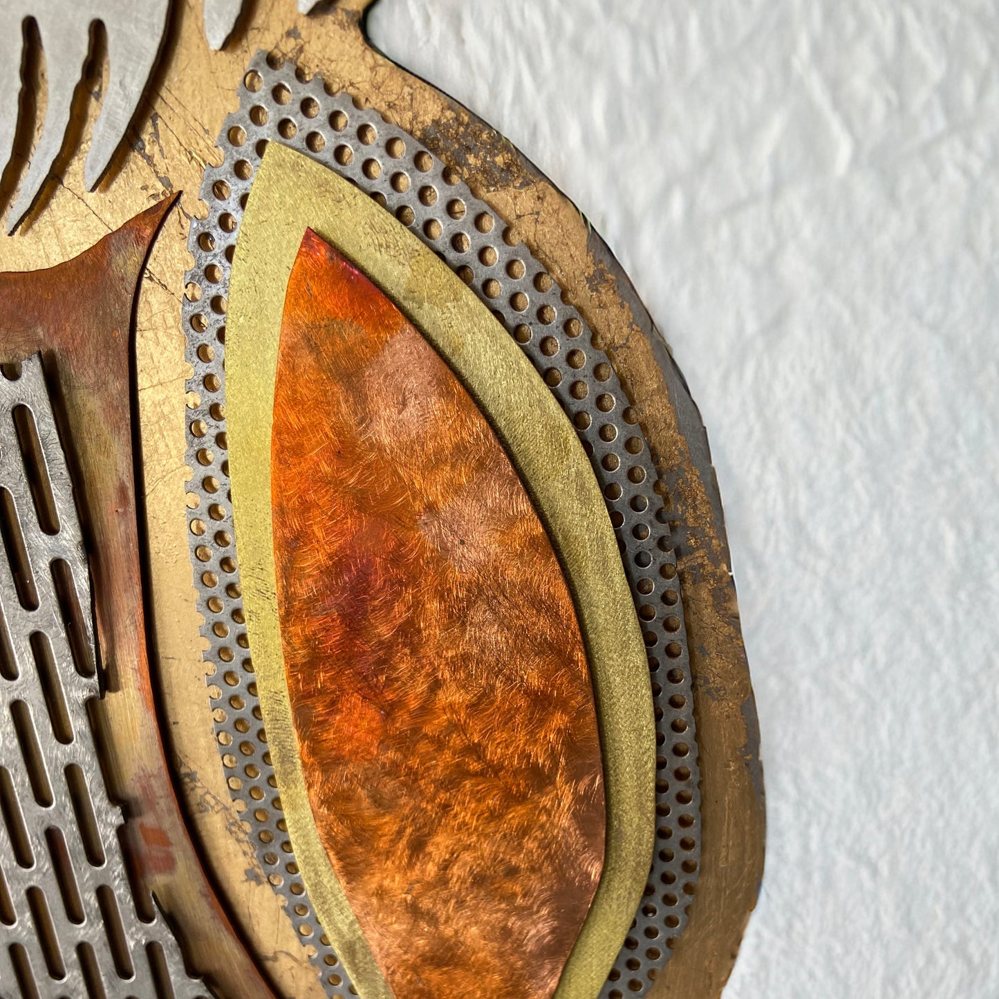 Enchanted Owl Guardian - Handcrafted Metal Wall Art With Gold Leaf