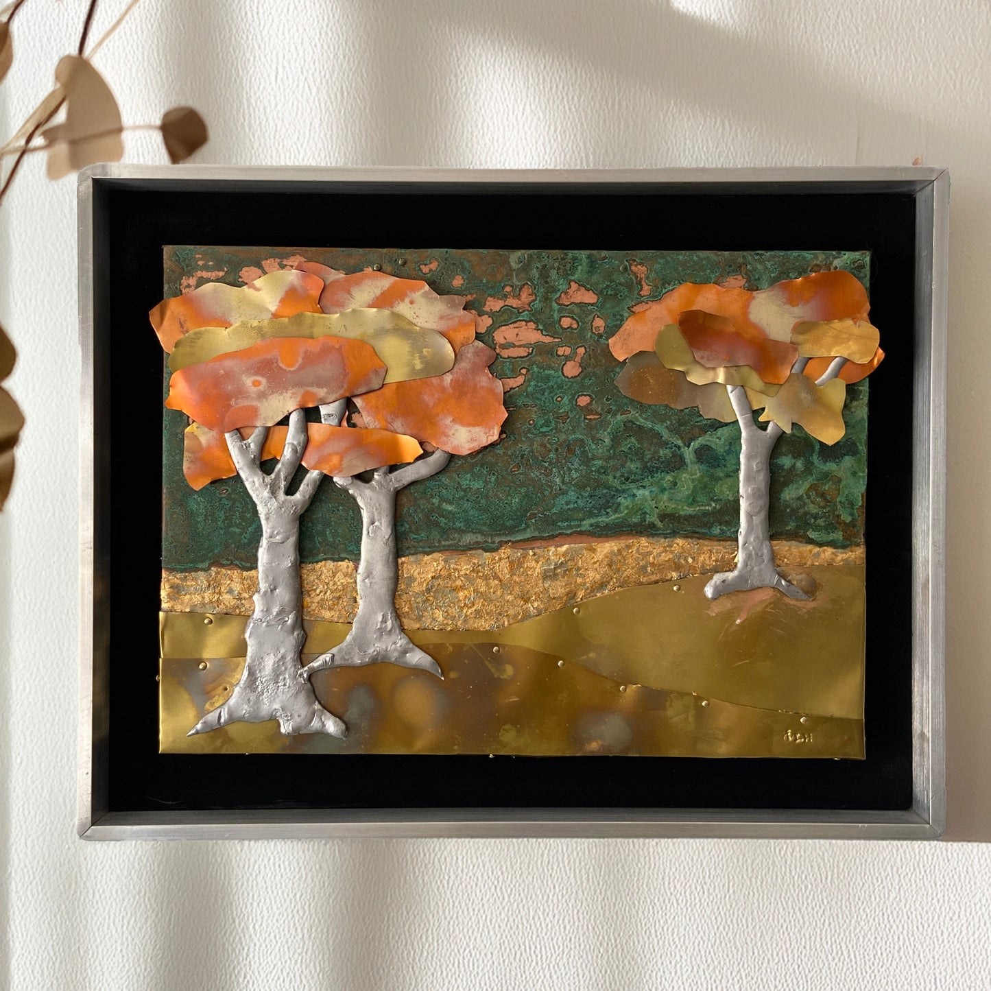 Eternal Autumn – Handcrafted Mixed Metal Landscape Wall Art
