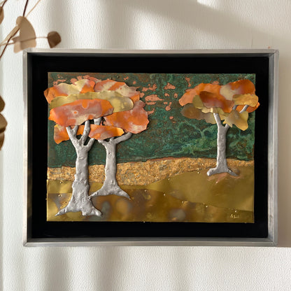 Eternal Autumn – Handcrafted Mixed Metal Landscape Wall Art