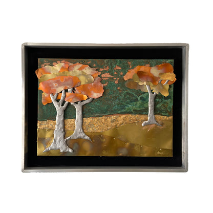 Eternal Autumn – Handcrafted Mixed Metal Landscape Wall Art