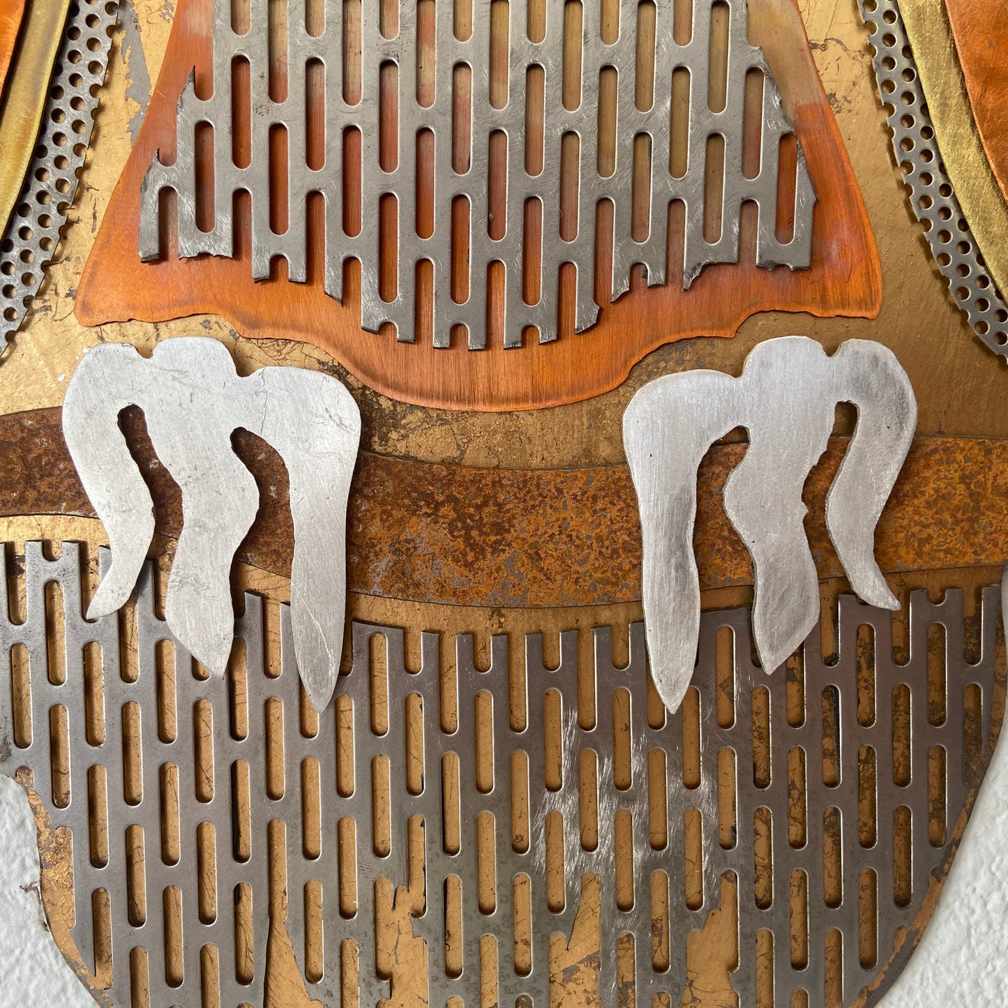 Lunar Owl Guardian - Handcrafted Metal Wall Art With Silver Leaf