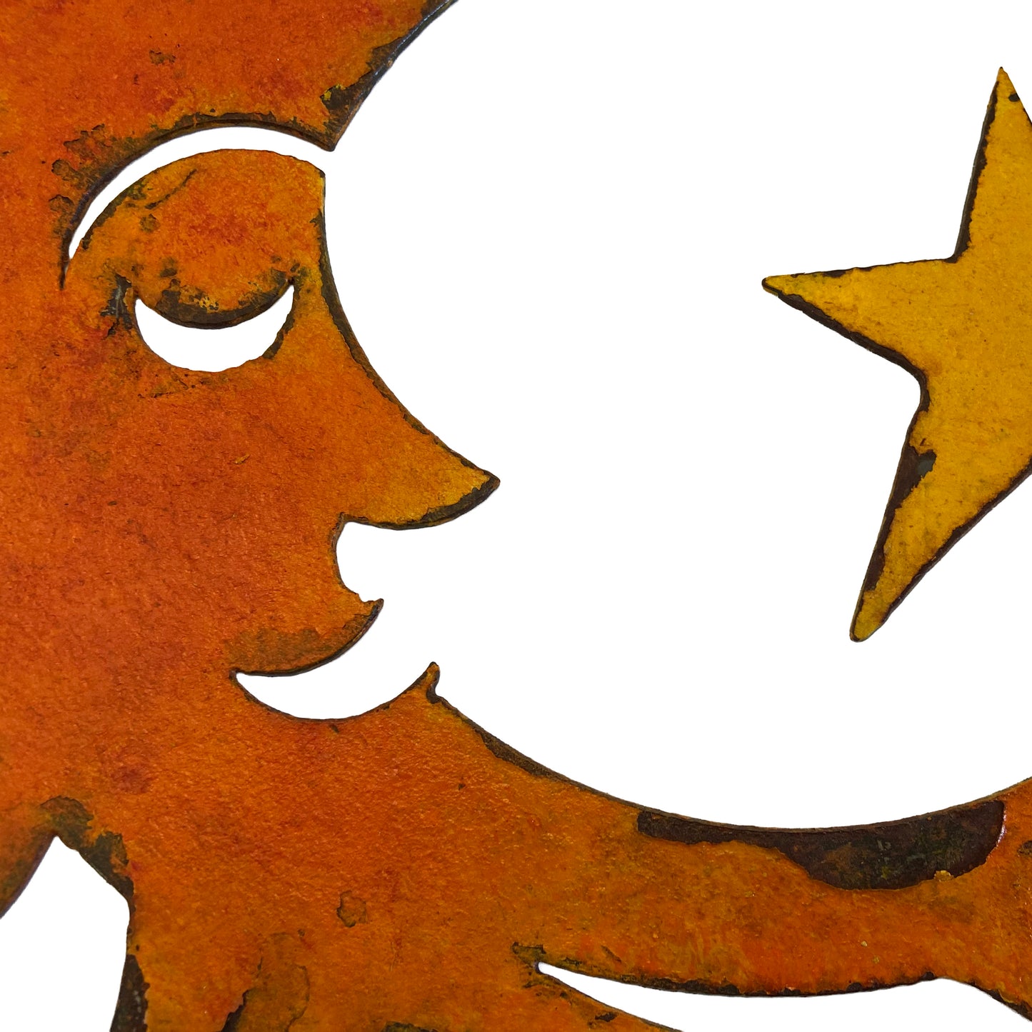 Rustic Metal Sun & Star Wall Art – Hand-Painted Plasma Cut Décor