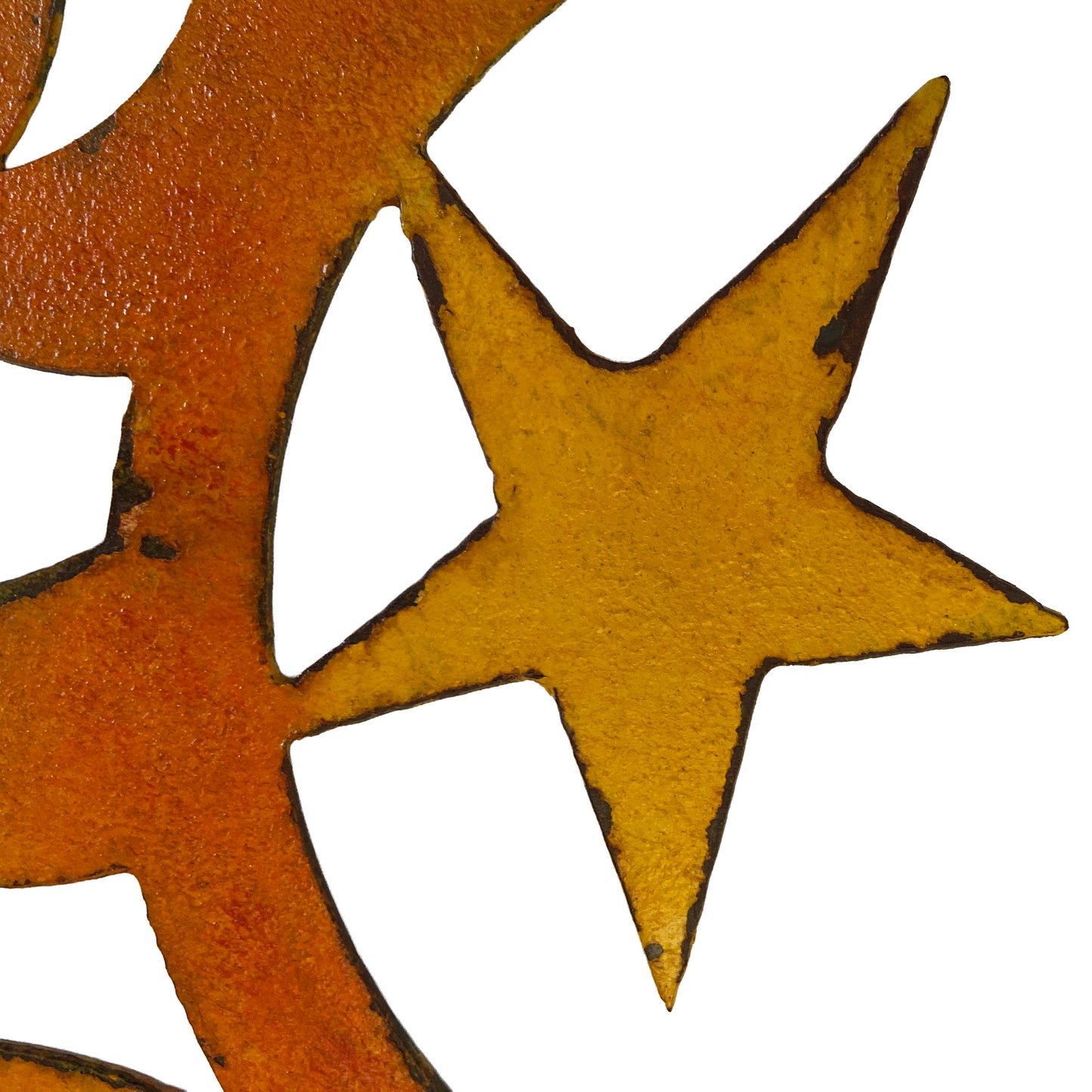 Rustic Metal Sun & Star Wall Art – Hand-Painted Plasma Cut Décor