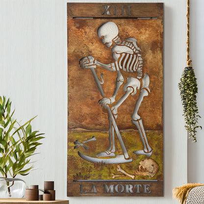 Handmade Metal Tarot Wall Art – “The Death” Card Symbol of Transformation