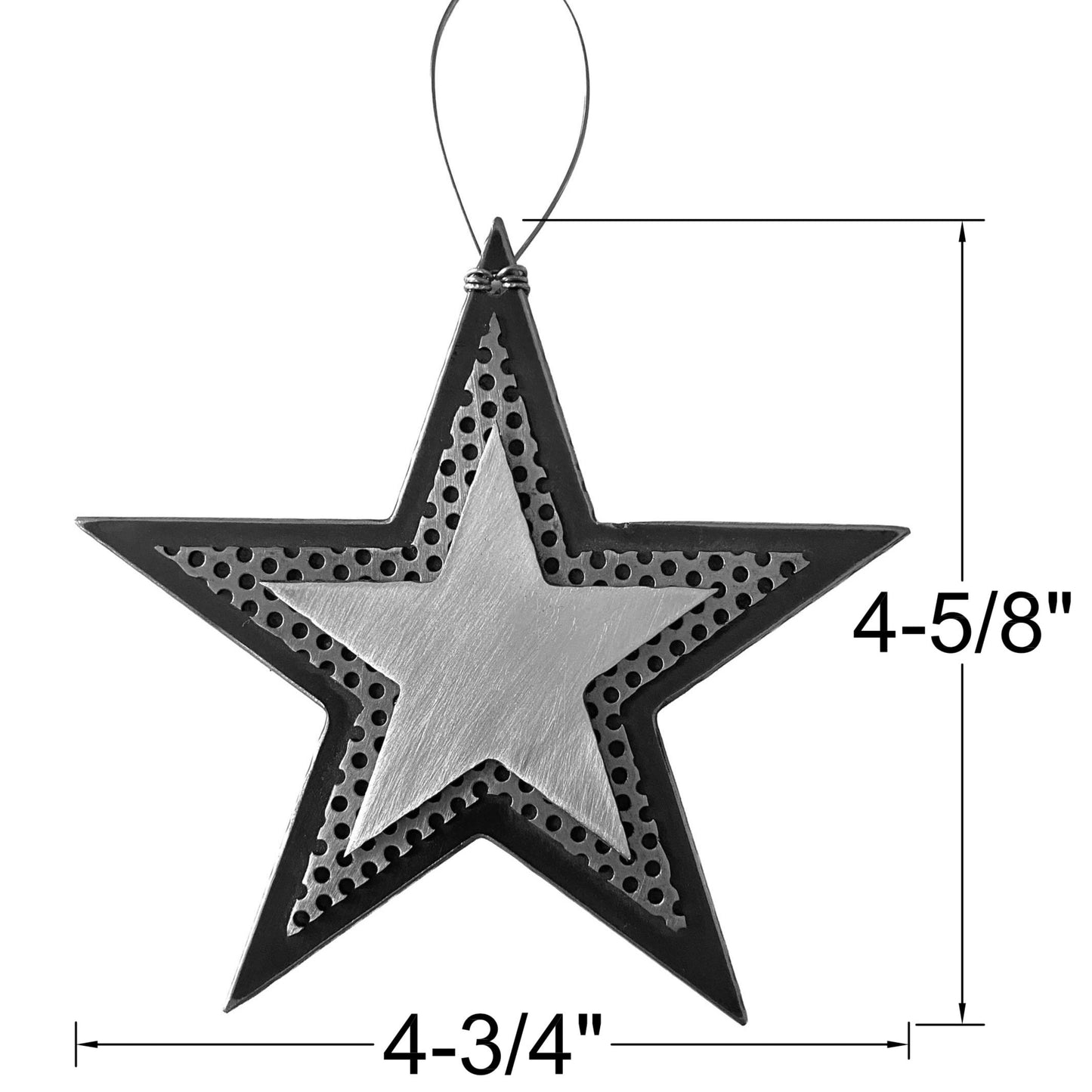 Handmade Recycled Metal Star Ornament – Copper & Steel Celestial Decor