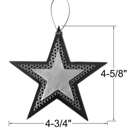 Handmade Recycled Metal Star Ornament – Copper & Steel Celestial Decor