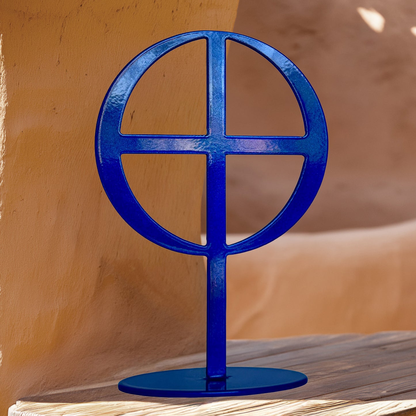 Handmade Metal Earth Symbol Statue – Planet Sculpture for Balance & Grounding