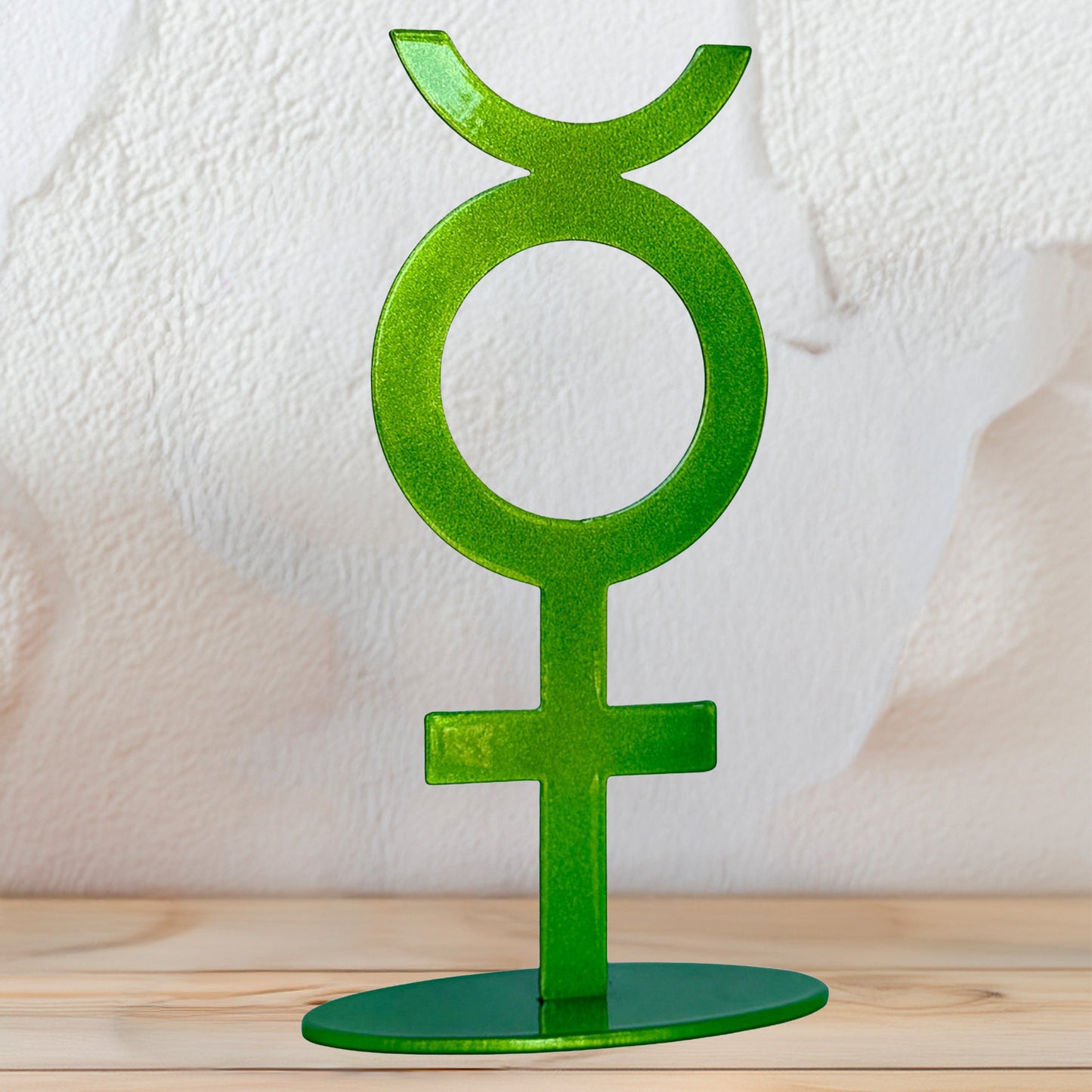 Handmade Metal Mercury Symbol Statue – Celestial Sculpture of Communication & Insight