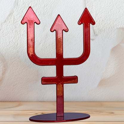 Handmade Metal Neptune Symbol Statue – Celestial Sculpture of Dreams & Intuition