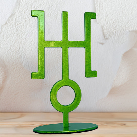 Handmade Metal Uranus Symbol Statue – Celestial Sculpture of Change & Innovation